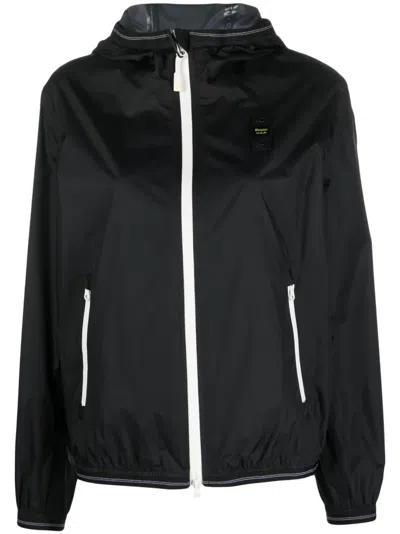 Blauer Logo-patch Bomber Jacket In Black