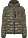 Blauer Logo-patch Padded Jacket In 绿色