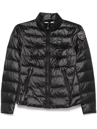 Blauer Logo-patch Puffer Jacket In Black