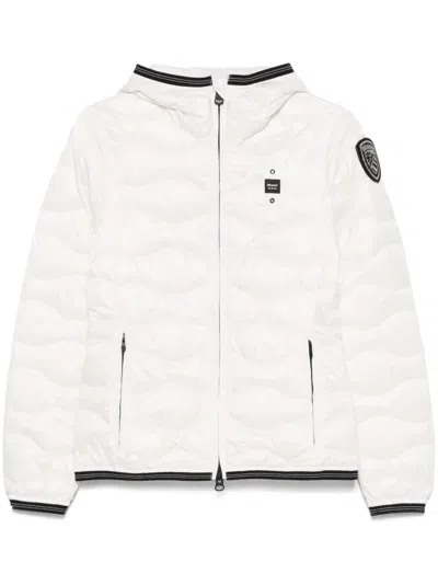 Blauer Logo-patch Puffer Jacket In White