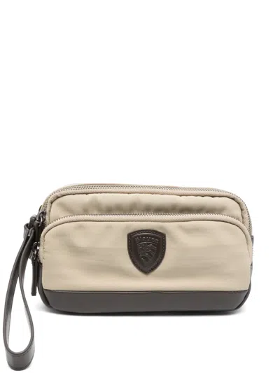 Blauer Logo-patch Wash Bag In 中性色