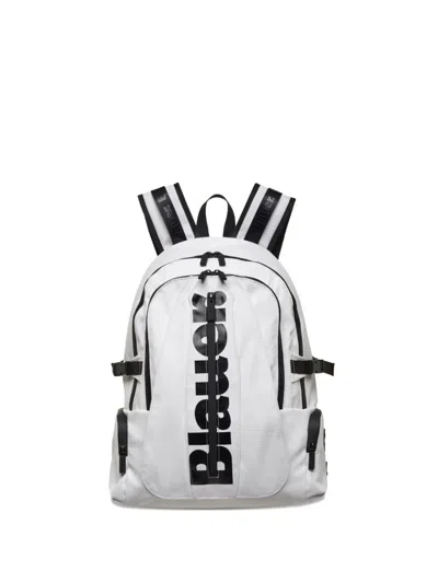 Blauer Logo-plaque Backpack In White