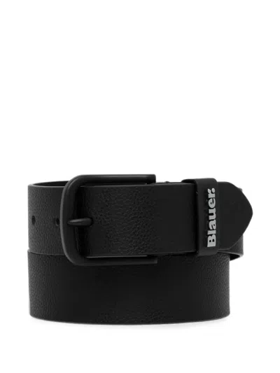 Blauer Logo-detail Leather Belt In Black