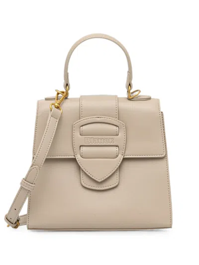Blauer Logo-embossed Calf Leather Tote Bag In Nude
