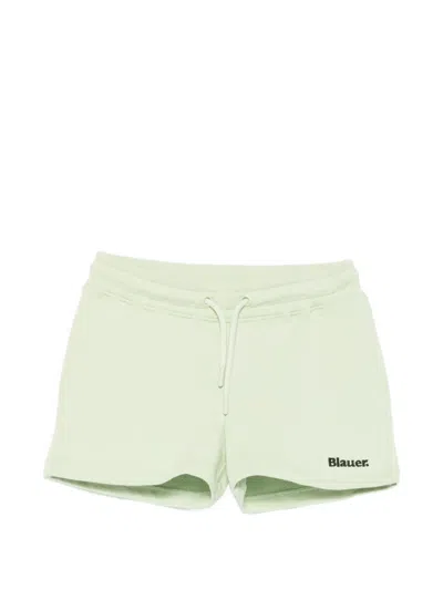 Blauer Logo-embroidered Drawstring Shorts In Green