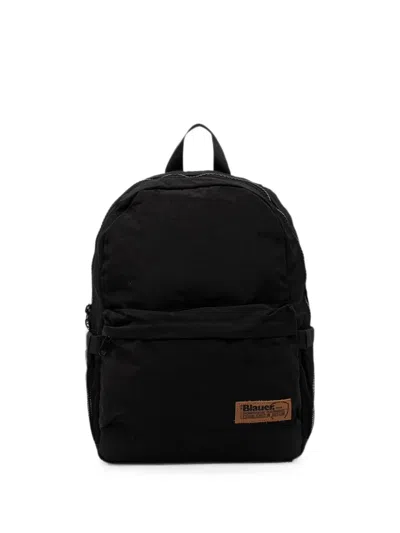 Blauer Logo-patch Backpack In Black