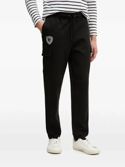 Blauer 로고 패치 드로스트링 트랙팬츠 In Black
