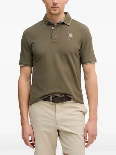 Blauer 로고 패치 피케 폴로 셔츠 In Green