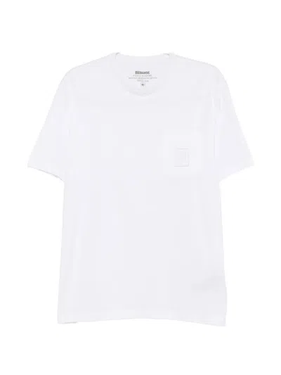 Blauer Logo-patch Pocket T-shirt In White