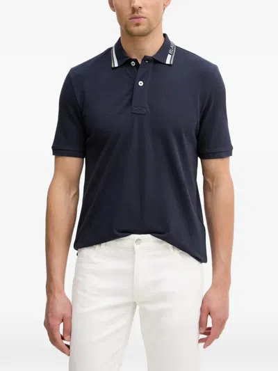 Blauer 로고 패치 반소매 폴로 셔츠 In Blue