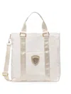 Blauer Logo-patch Tote Bag In White