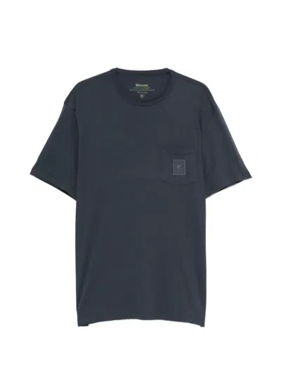 Blauer Logo-patch T-shirt In Blue