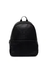 Blauer Logo-patch Zip-around Backpack In Black