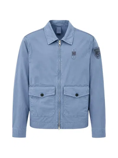 Blauer Logo-patch Zip-up Jacket In Blue