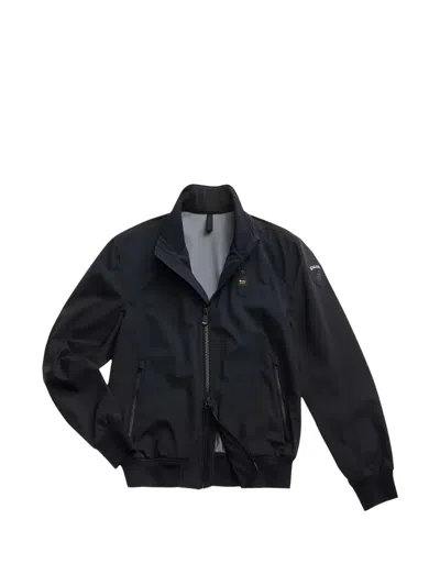 Blauer Logo-patch Zip-up Jacket In Blue