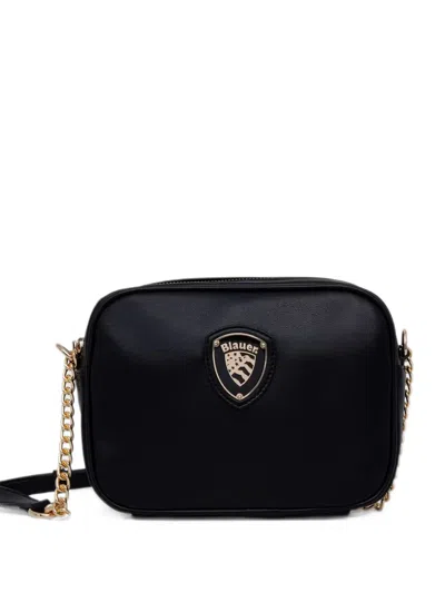 Blauer Logo-plaque Chain-link Crossbody Bag In Black