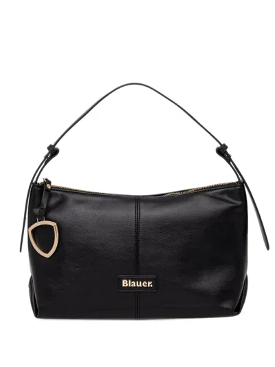 Blauer Logo-plaque Shoulder Bag In Black