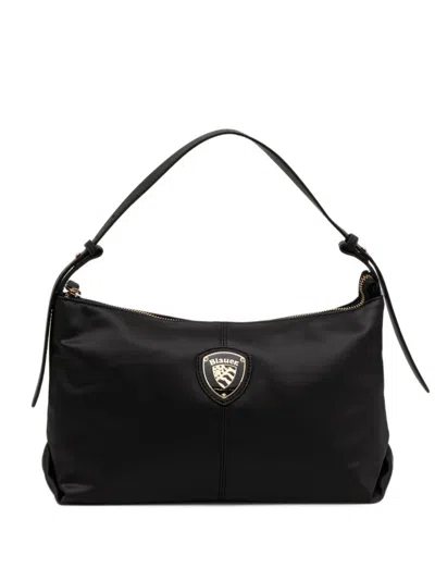 Blauer Logo-plaque Shoulder Bag In Black