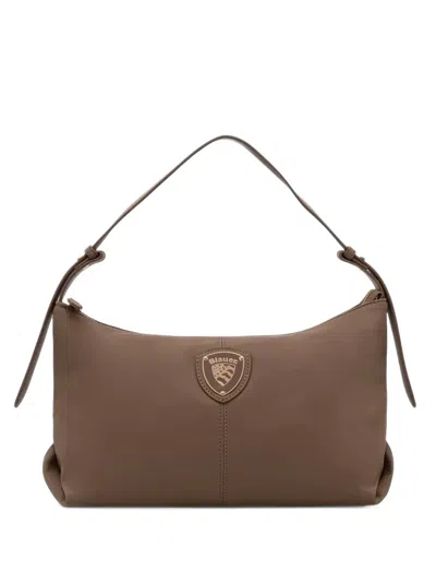 Blauer Logo-plaque Shoulder Bag In Brown