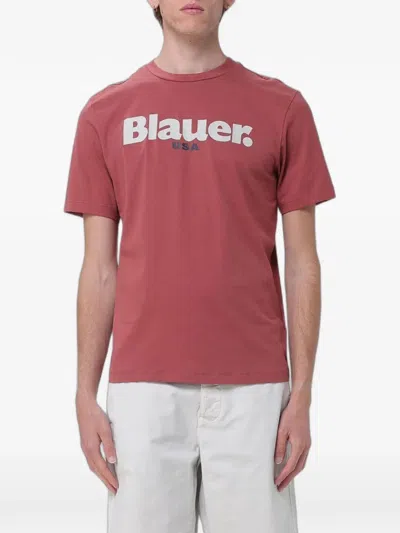 Blauer Logo-print Cotton T-shirt In Red