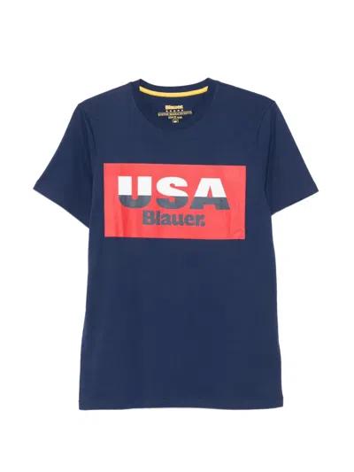 Blauer Logo-print Cotton T-shirt In Blue
