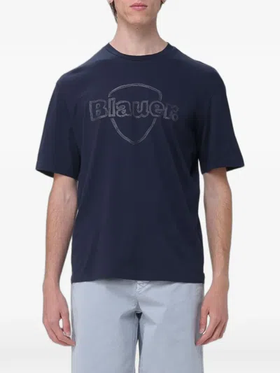 BLAUER LOGO-PRINT COTTON T-SHIRT
