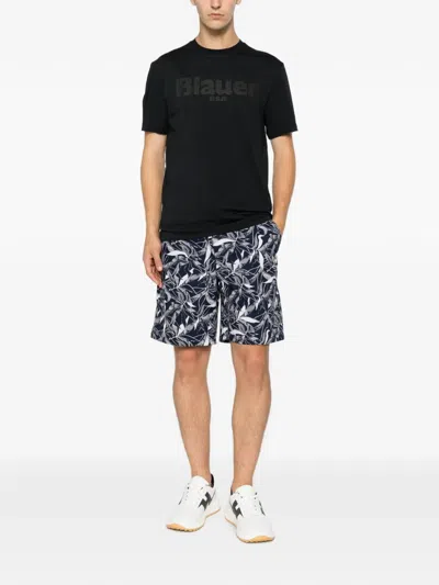 Blauer Logo-print Crew-neck T-shirt In Black