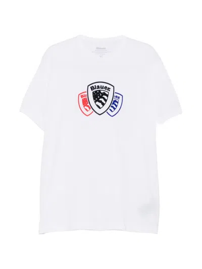 Blauer Logo-print Crew-neck T-shirt In White