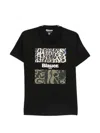 Blauer Logo-print Leopard-pattern T-shirt In Black