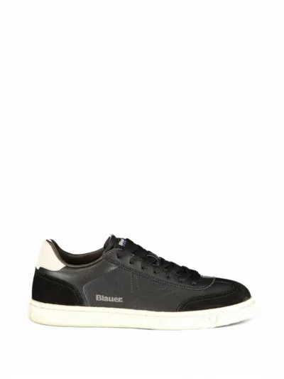 Blauer Logo-print Panelled Sneakers In Black
