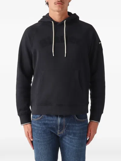 Blauer Logo-print Raglan-sleeve Hoodie In Black