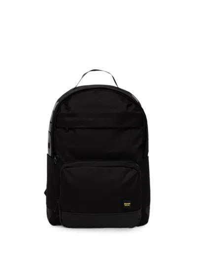 Blauer Logo-print Zip-fastening Backpack In Black
