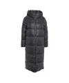 Blauer Long Down Jacket With Integrated Hood And Double-slider Zipper In Black