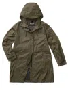Blauer Long Green Impermeable Coat With Adjustable Features