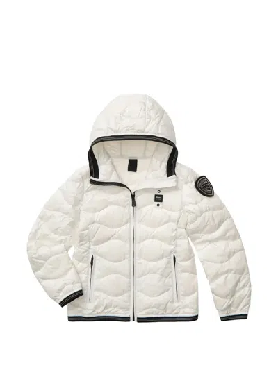 Blauer Lowell Hooded Quilted Down Jacket In White