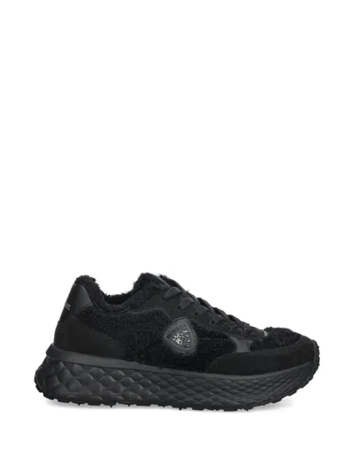 Blauer Lynn Textured Panelled Sneakers In Black