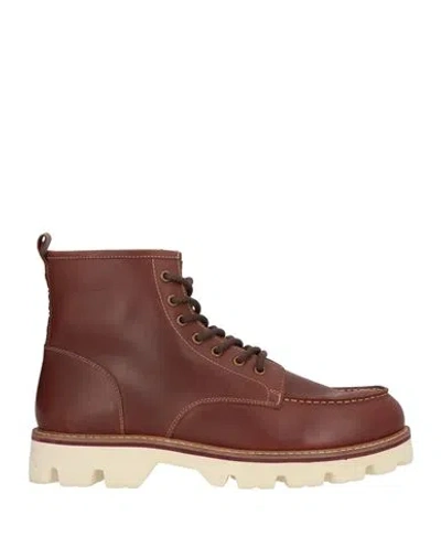Blauer . Man Ankle Boots Brown Size 9 Leather