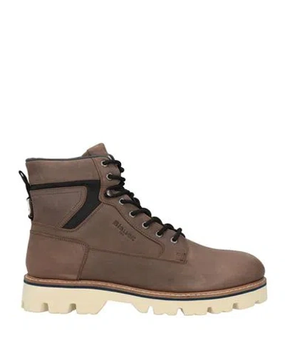 Blauer . Man Ankle Boots Light Brown Size 9 Leather, Textile Fibers In Neutral