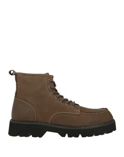 Blauer . Man Ankle Boots Military Green Size 9 Leather