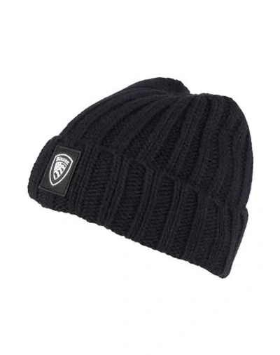 Blauer . Man Hat Midnight Blue Size Onesize Acrylic, Polyamide