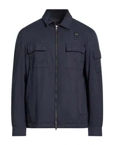 Blauer . Man Jacket Midnight Blue Size L Cotton In Purple