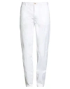 Blauer . Man Pants White Size 34 Cotton, Elastane