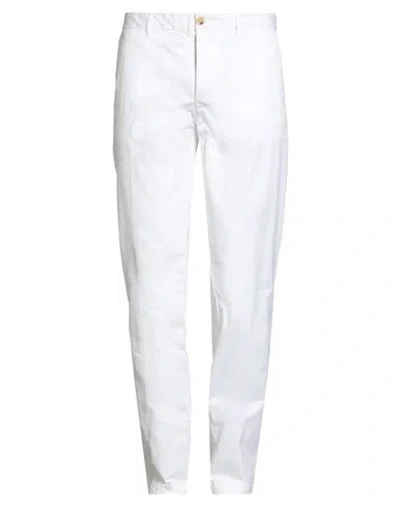 Blauer . Man Pants White Size 34 Cotton, Elastane