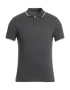 Blauer . Man Polo Shirt Lead Size S Cotton, Elastane In Grey