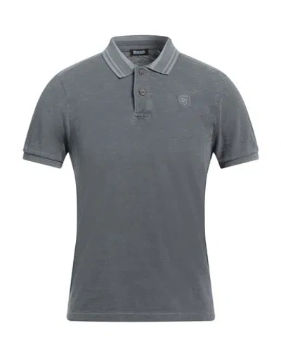Blauer Man Polo Shirt Lead Size S Cotton In Grey