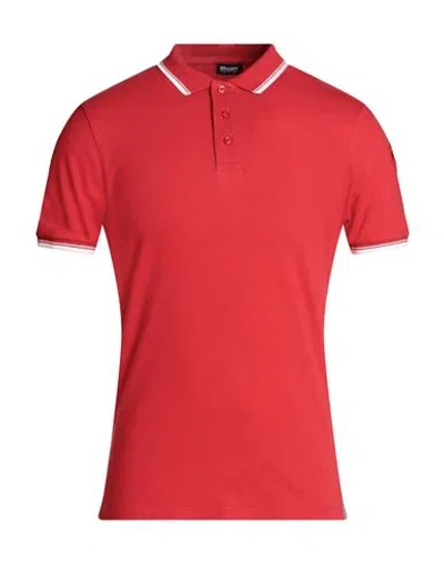 Blauer . Man Polo Shirt Red Size S Cotton, Elastane