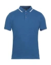 Blauer . Man Polo Shirt Slate Blue Size S Cotton, Elastane