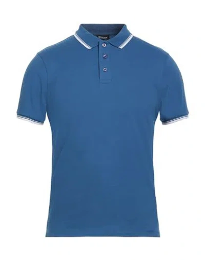 Blauer Man Polo Shirt Slate Blue Size S Cotton, Elastane