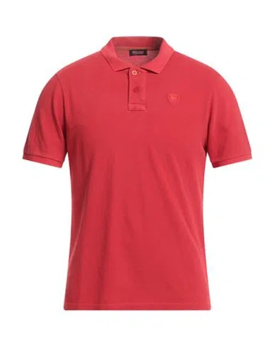 Blauer Man Polo Shirt Tomato Red Size Xl Cotton