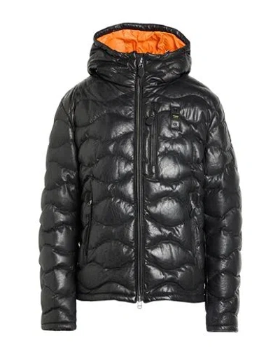 Blauer . Man Puffer Black Size 3xl Leather